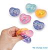 1 pièce Jouet à presser Cœur qui change de couleur Paillettes Amour Fidget Squishy Pincer Malaxer Soulageur de stress Jouet Enfants Fête d'enfants