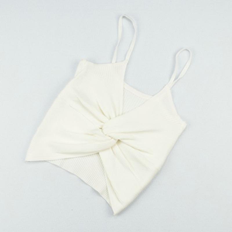 Summer New Sexy Spice Chic Butterfly Wrapped Chest with Slim Knit Suspenders Vest Female
