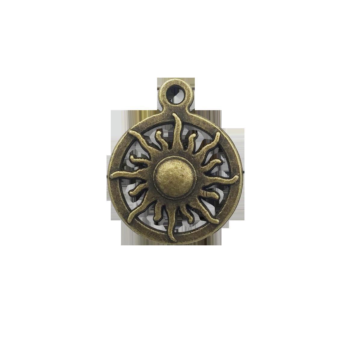 

DIY ретро-сплавные ювелирные аксессуары - старинное серебряное ожерелье и браслет с подвеской в виде солнца и луны Sun 8231 16x19mm 1.4g