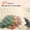 Simple Solid Color Faux Rabbit Fur Pillowcase - Soft Cushion Cover for Home/Sofa/Bedside (No Pillow Insert)