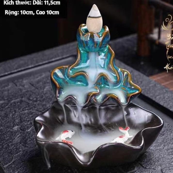Creative Resin Backflow Incense Burner - Mountain Stream Design, for Sandalwood and Agarwood, Indoor Home Décor
