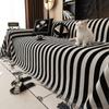 Funda Sofa Chenille Hawaii Black Striped Sofa Mat Throw Blankets  All-season Camping Picnic Sofa Cover