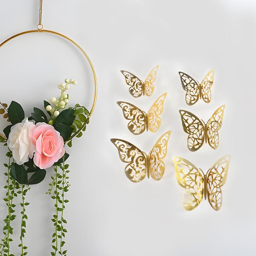 3D Hollow-Out Butterfly Wall Sticker Colorful Wall Decal Wall Stickers Party Supplies Indoor Wall Sticker Living Room Decoration