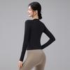 Women's Quick-Dry Long Sleeve Round Neck Training Top for Yoga and Running