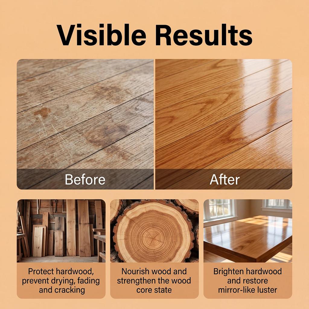 HOMEXA hardwood polishing care agent desalinates fine lines on the floor, nourishes the wood and brightens the luster of the floor 100ml