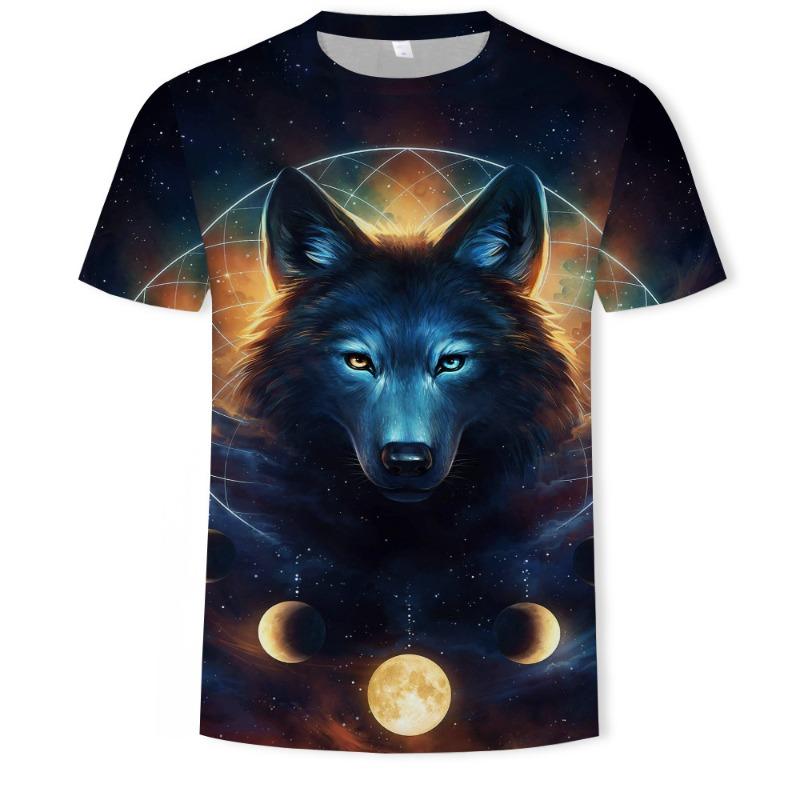 Men's 3D Printed T-Shirt Animal Pattern Printing Short Sleeve O-Neck Pullover Casual Top