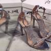Damen Sandalen Mode Stilettos Pailletten High Heel Offene Spitze Glänzend Silber Sandalen Modernes Temperament Hochwertige Damenschuhe