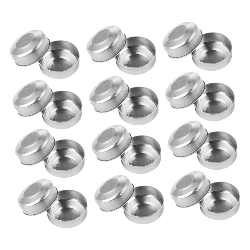 

2025 Trend 400Pcs Aluminum Candle Box Candlestick Tealight Candle Dish DIY Candles Case Candle Tins Containers Empty Tea Light C