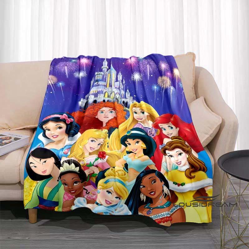 2026 Neue Disney Prinzessin Bedruckte Decke, Cartoon Flanell, Flauschige und Weiche Decke für Erwachsene und Kinder, Plüsch Sofa Bett, Auto