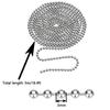 5m1.2-4mm Steel Ball Chain Bead Necklace for Jewelry Making Bracelets Military Crafts, Silver Metal Zipper Ball Bead Chain Roll