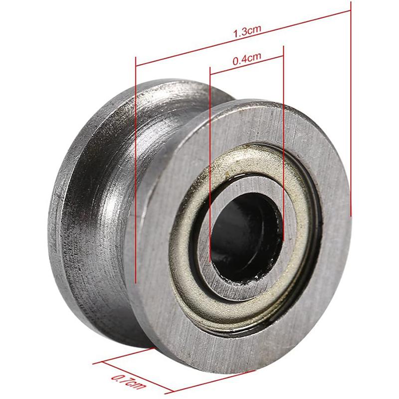 50 Pièces Roulement à Gorge en U U624ZZ Acier au Carbone Durable Roulement à Billes à Gorge en V Poulie Pour Piste de Guidage Systèmes de Mouvement Linéaire-B61B