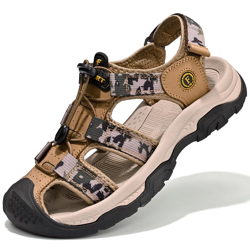 

Модные Новые Мужские Сандалии Натуральная Кожа Летняя Уличная Повседневная Обувь Модные Слипоны Рабочие Сандалии для Мужчин Обувь для Ходьбы Пляжная Обувь Мокасины 45 коричневый