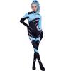 Fearless Contract Agent Cos Suit, Blue and Black Technology Wind Onesie, Source Halloween Performance Suit