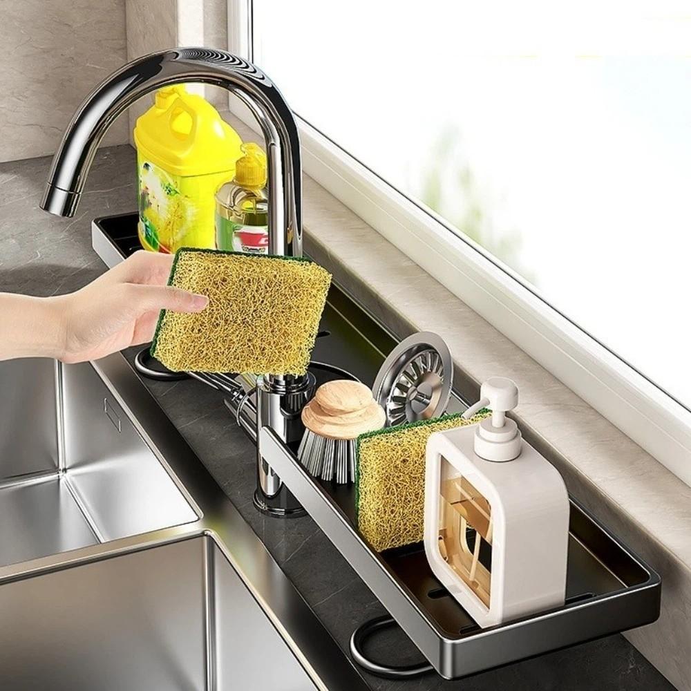 Large Capacity Bathroom Storage Rack No-Drill Faucet Drain Organizer Cosmetics Stand Washstand