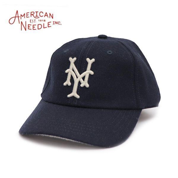 Used AMERICAN NEEDLE Wool Cap New York Cubans Negro League Baseball Cap Size Adjustable Hat Navy Unisex