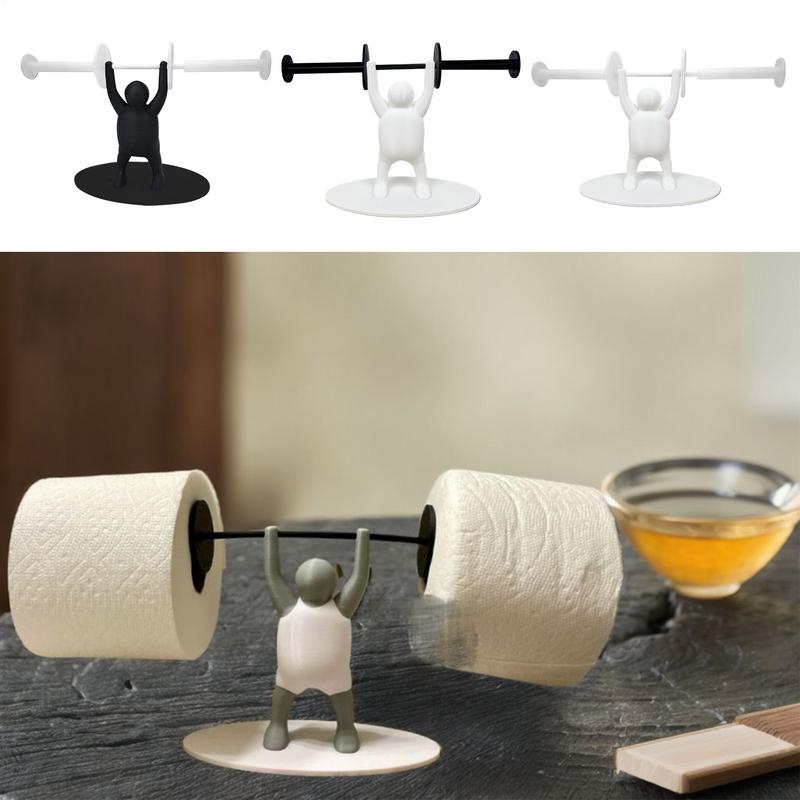 Creatieve Decoratieve Gewichtheffen Figuur Toiletpapierhouder 3D Printen van Rolpapier Beugel voor Badkamer Keuken