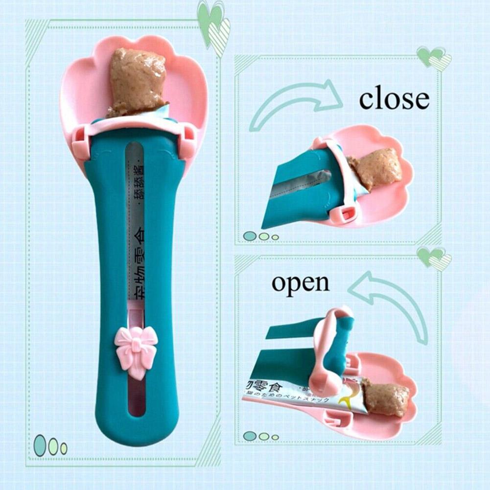 Futterspender für Katzenstreifen, Katzenkrallenform, Quetschlöffel für Katzenstreifen, 2-in-1-Löffel für Katzenfutterdosen, multifunktionaler Futterspender für Haustiere