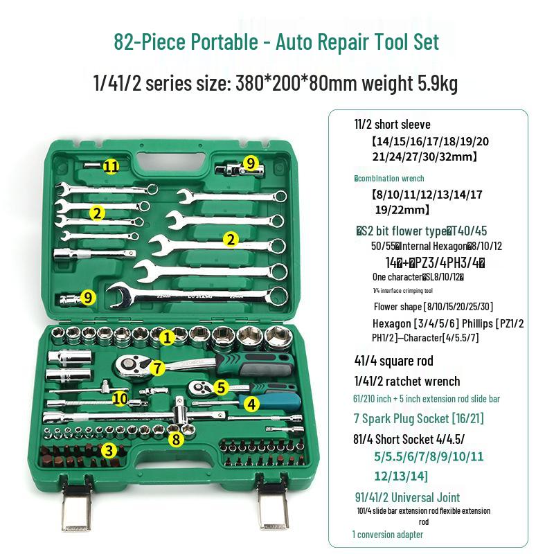 Multifunctional Ratchet Wrench Socket Set for Auto Repair & Maintenance