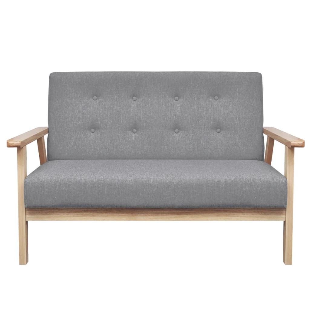 Vidaxl Sofa 2-Osobowa, Tapicerowana Tkaniną, Jasnoszara