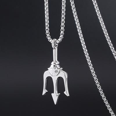 Titanium Steel Sea King Trident Pendant Necklace Trendy Male Dominance Hip Hop Simple Pendant Accessories