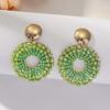 1 pair Ethnic Style Glass Mini Beads Earrings Jewelry Round Beaded Earrings  Banquet