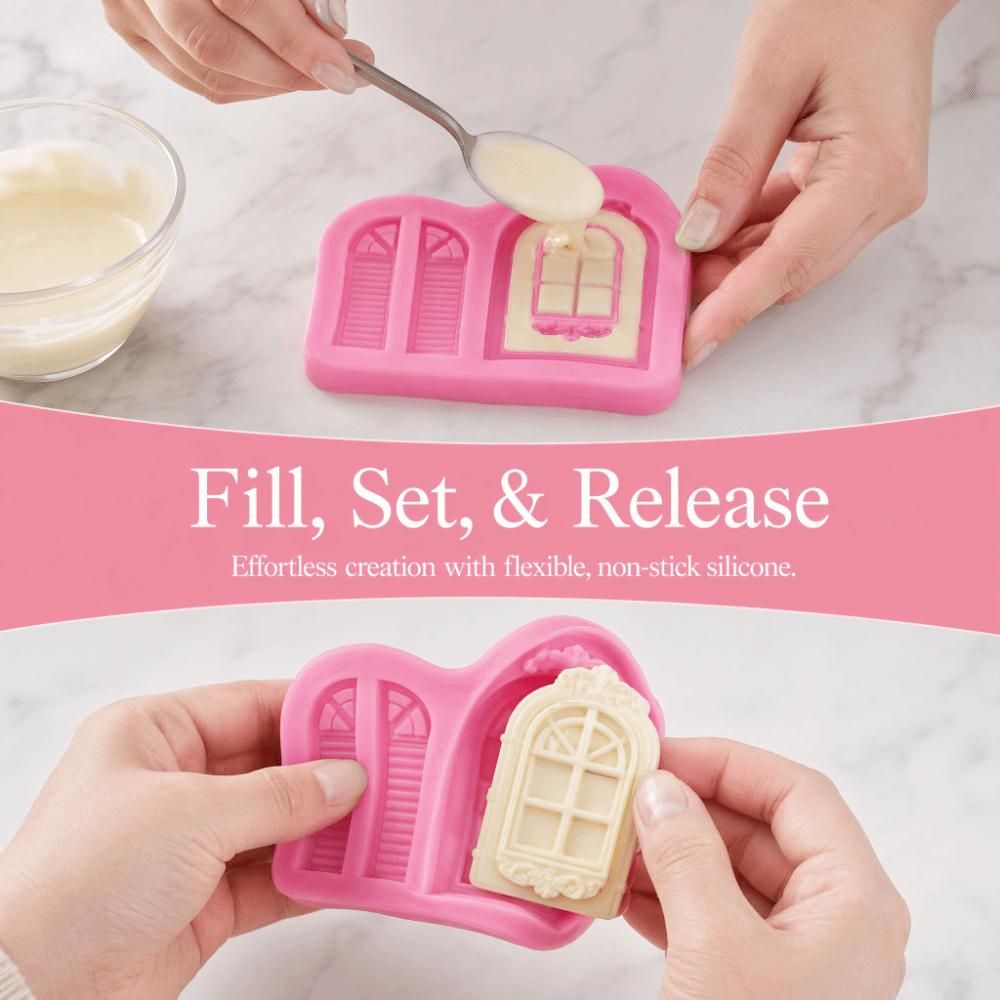 2pcs Flexible Fondant Mold Silicone Silicone Baking Mould Fondant Decorating Mold  Baking Chocolates
