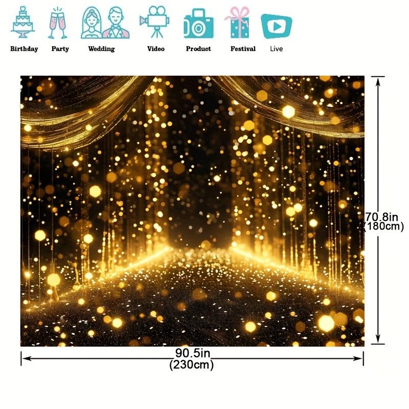 1pc Sparkling black and gold drop glitter background - glamorous bridal shower, wedding, birthday and PROM decor