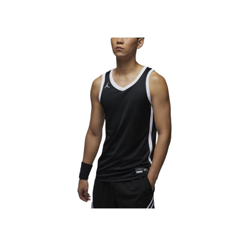 Jordan SS24 Dri-Fit V-hals Logotrykk Rettkutt Ermeløs Hurtigtørkende Basketballdrakt Menn drakt Lag-Svart HF0523-012