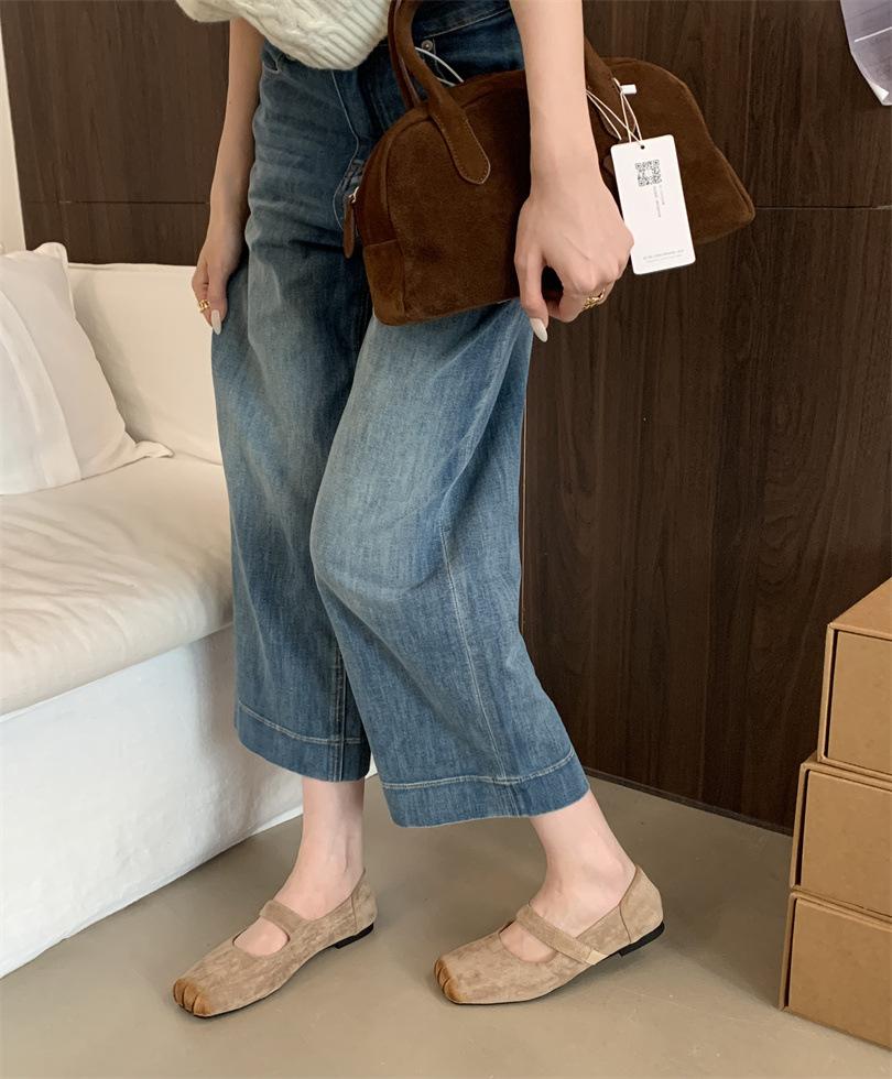 

French shoes women s autumn 2025 pig nose vintage ballet shoes Mary Jane shoes 39 абрикосовый