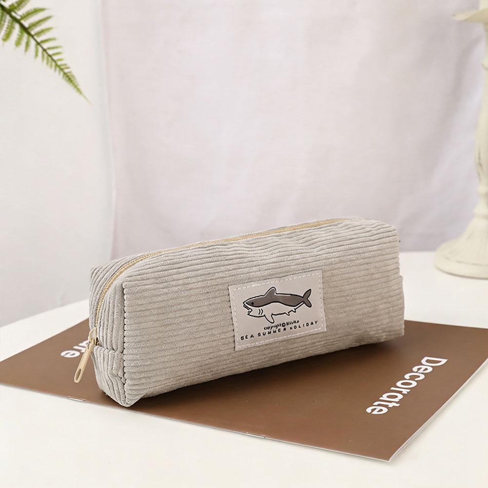 1 Stück Kawaii Federmäppchen Niedlicher Hai Corduroy Stiftebox Federmäppchen Stiftebeutel Schulbedarf Schreibwaren Schülergeschenk