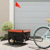 Vidaxl Bicycle Trailer, Black-Orange, 30 Kg, Iron