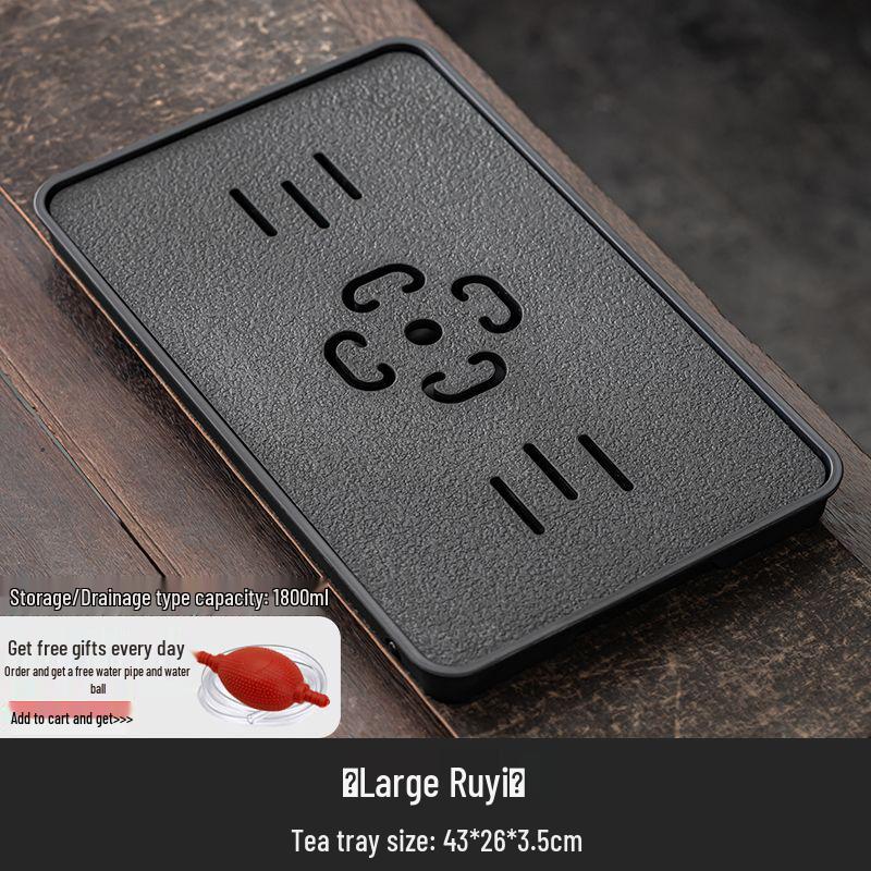 Modern Imitation Wujin Porcelain Tea Tray with Drainage for Dry Brew - Light Luxury Style Tea Table Set