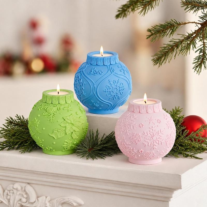 Lantern Resins Molds with Rounded Globe Molds and Integrated Silicone Construction for Decorative Casting Projects