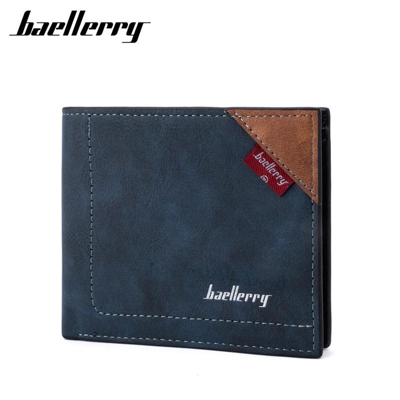 Baellerry Men Fashion Wallets Vintage Design Short Card Holder Artificial Leather Business Purse Money Bags