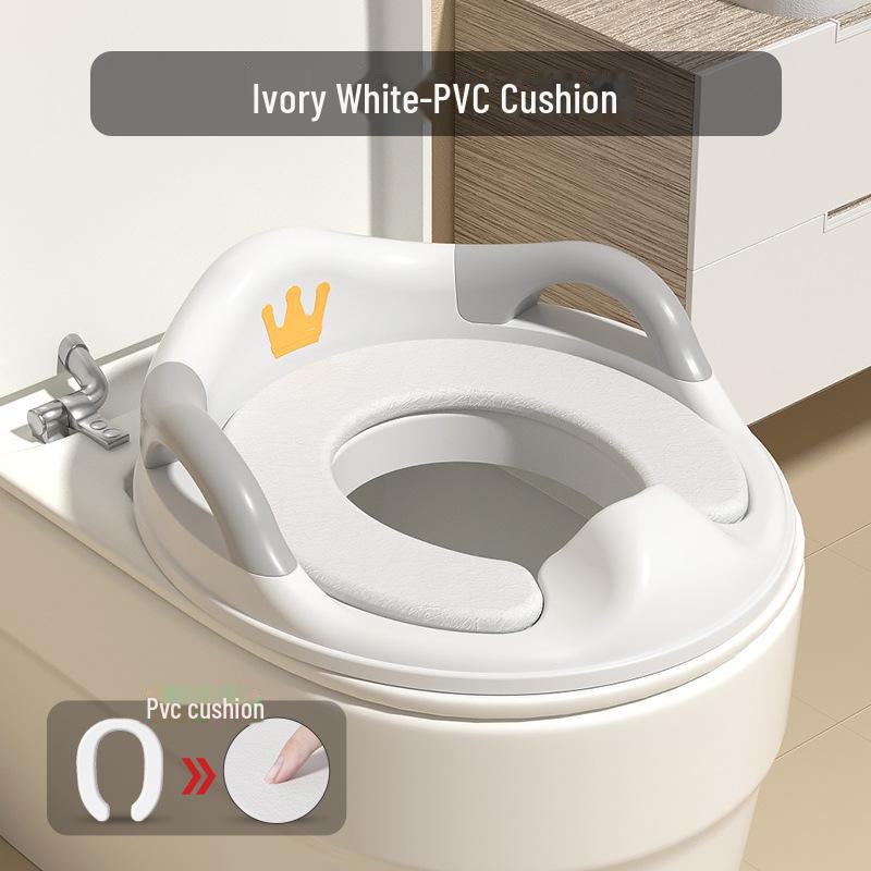 

Детское сиденье для унитаза Crown Anti-Slip с защитой от брызг и ручками PVC серый