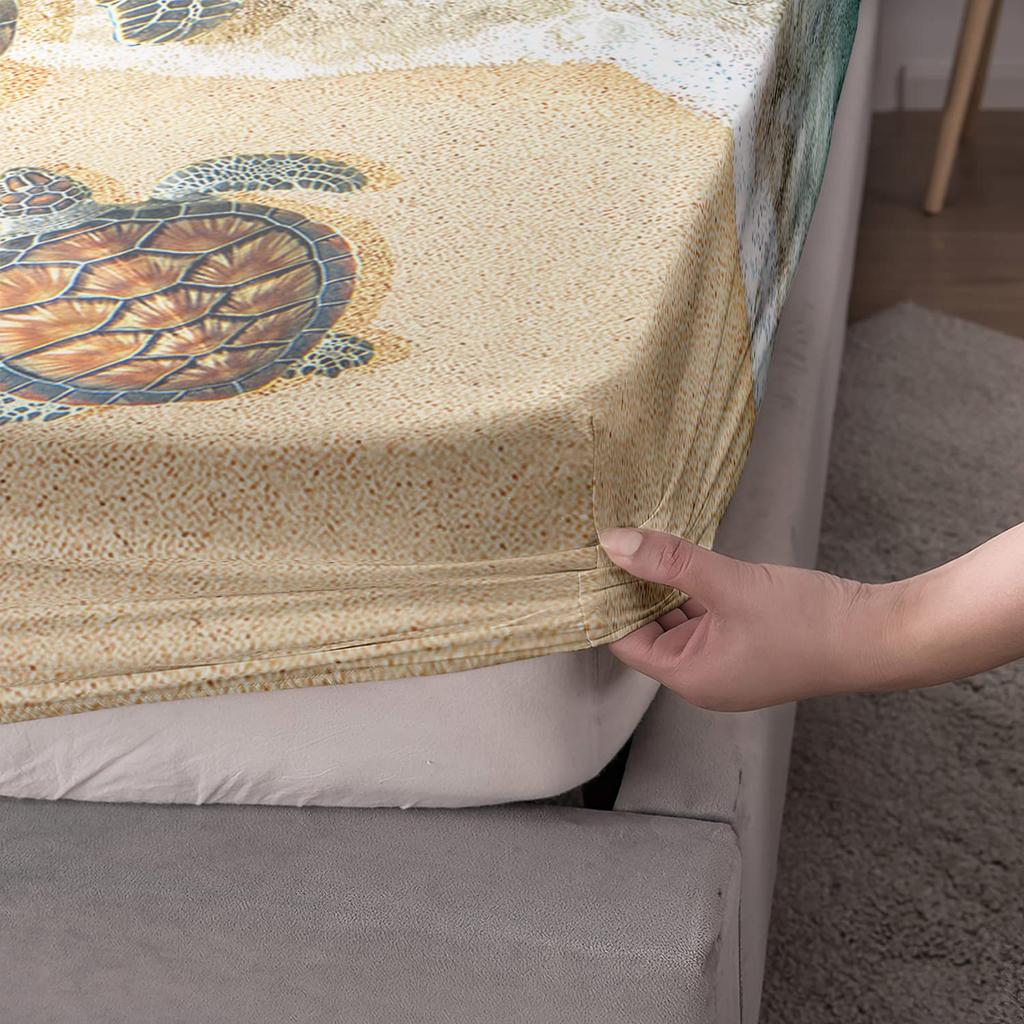 Ocean Turtle Unicorn Pattern Sheet Four-piece Bedding Set Bedroom Dormitory Bedding Decoration