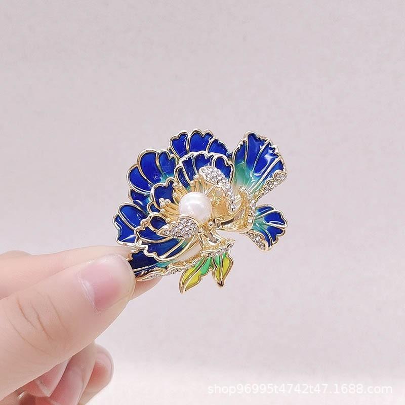 New Alloy Brooch High-end Niche Women's Peony High-end Pin Coat Suit High-end Versatile Brooch