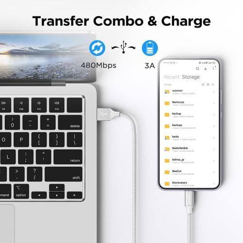 USB Type C Cable Blue [3m Set of 2] Rapid Charging QC3.0 Cord Type C Cable High Speed ??Data Transfer C Type Heavy Duty Nylon Switch, Xperia XZ3 XZ2 X