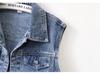 Trendy European-Style Embroidered Denim Vest for Women - Versatile Sleeveless Jacket, Short Style for Spring and Autumn 2025