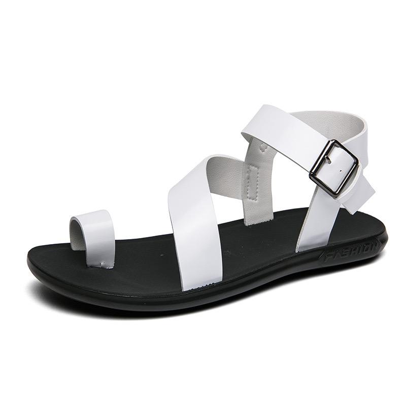 Men's Sandals High Quality Cowhide Leather Sandals Outdoor Casual Sandals for Men Summer Pinch Toe Beach Sandal Sandalias Hombre