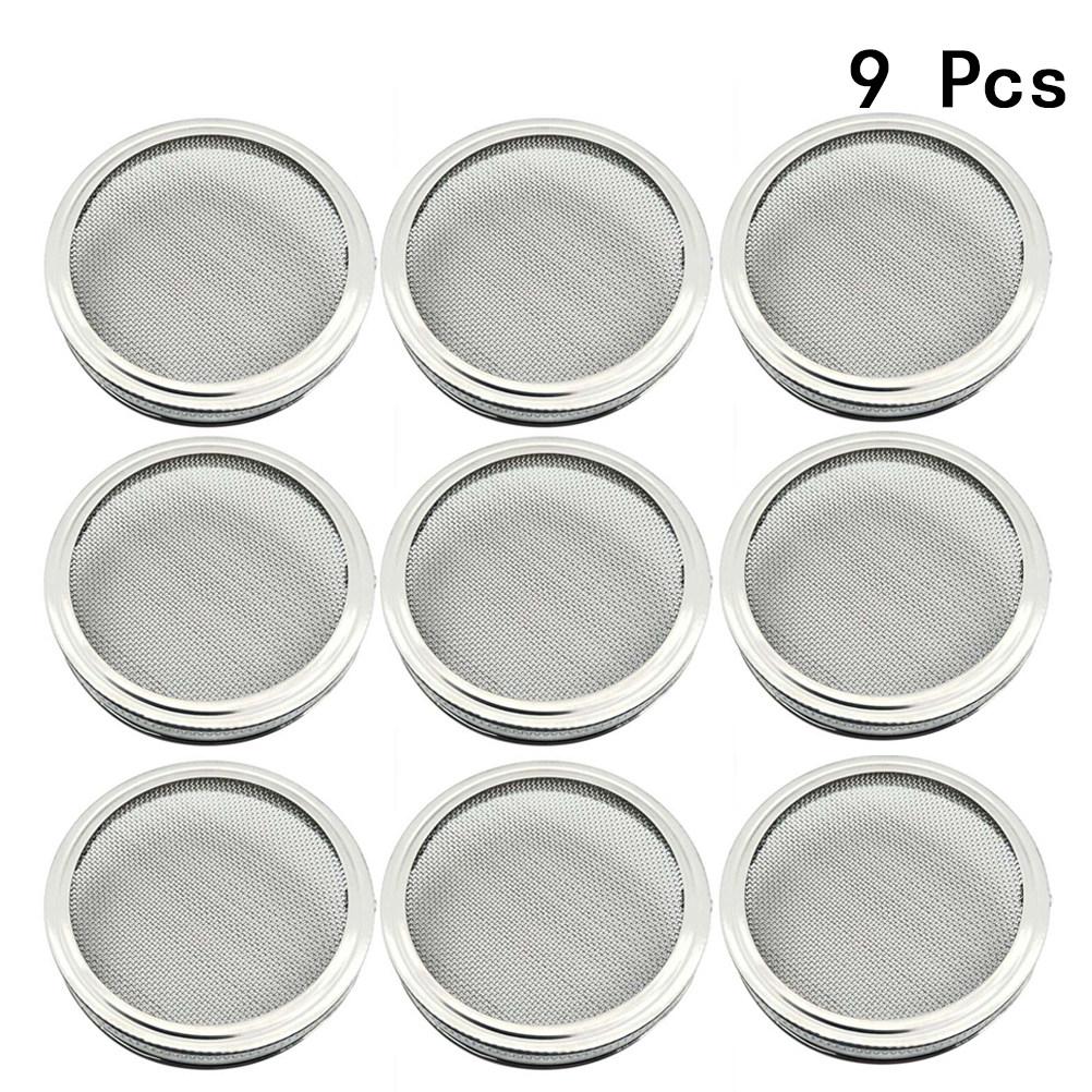 9Pcs 86Mm Stainless Steel Sprouting Lids for Wide Mouth Mason Jars Broccoli Lentil Bean Alfalfa Sprouts At Home