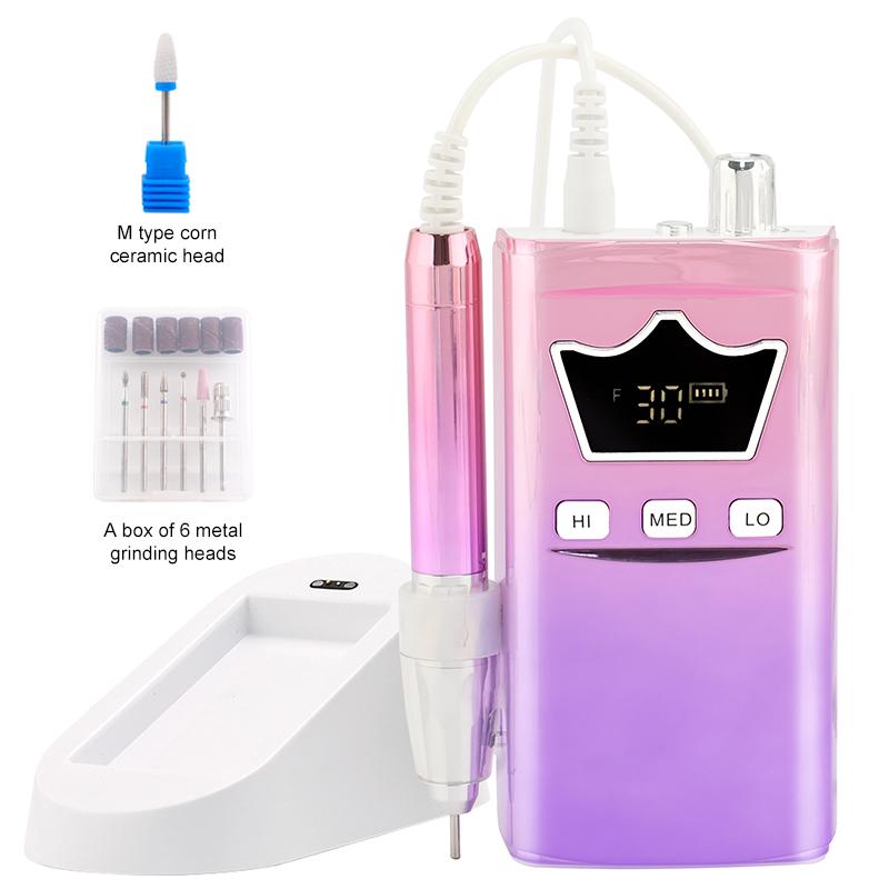 

BEPAN 35000RPM Brushless Nail Drill Rechargeable Manicure Machine Cordless Nail File Pedicure Drilling Desktop Base Crown Cable