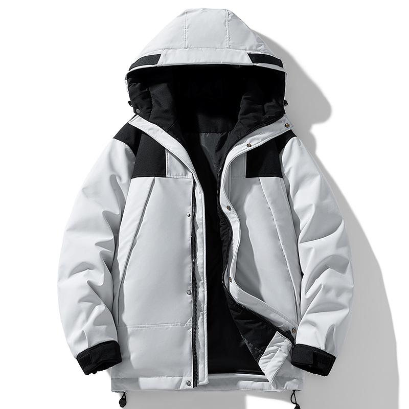 Unisex Hooded Winter Down Jacket 2025: Workwear-Inspired, Thick, Warm, Cold-Protective Outerwear for Skiing