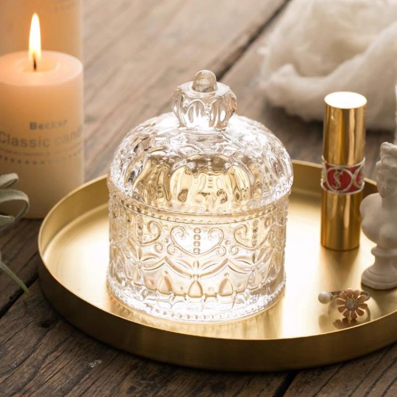 Crown Glass Jar Glass Candy Jar for Necklaces Snacks Hair Accs Jewelry Wedding Jewelry Box Jewelry Storage Case