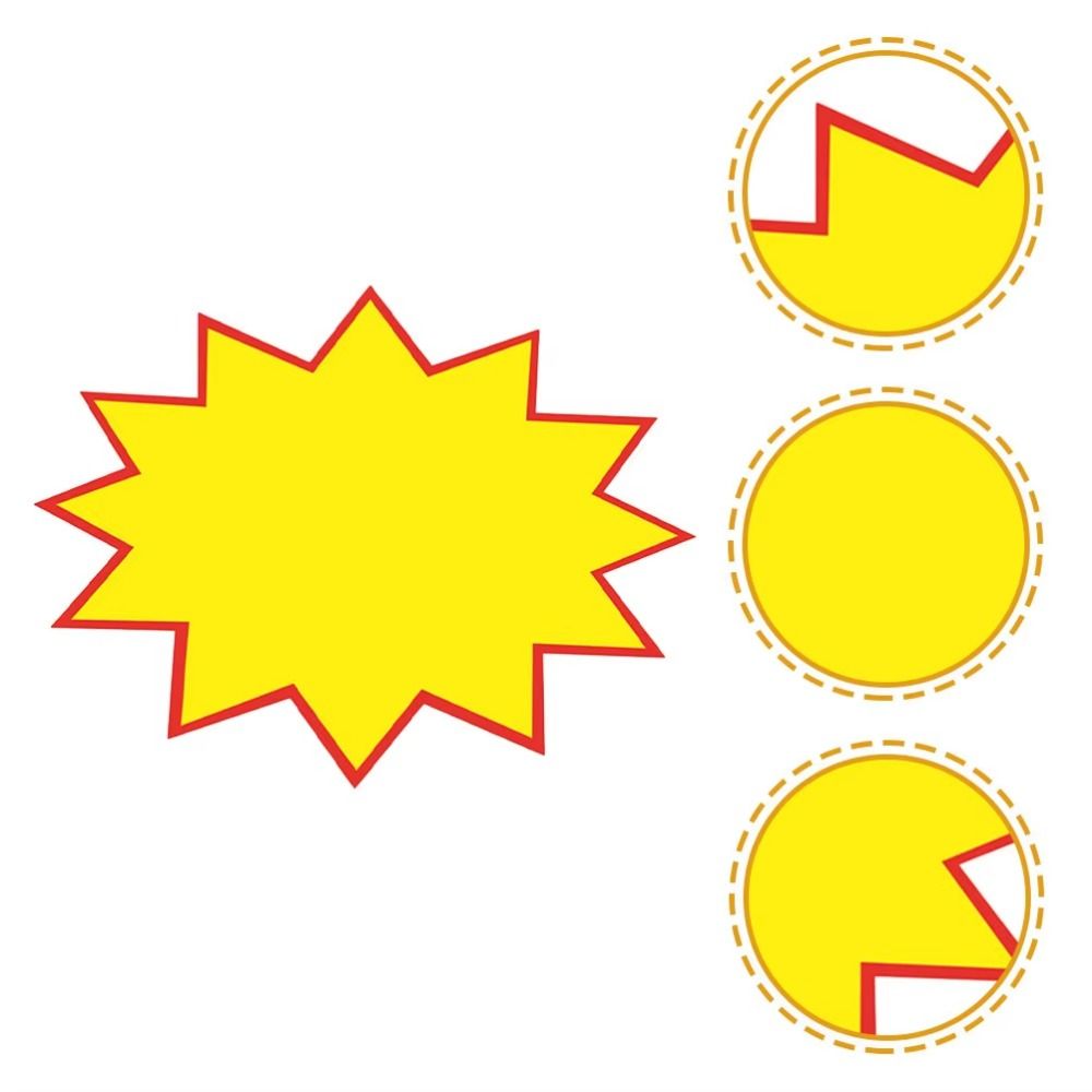 100Pcs Smooth Paper Burst Signs Mini Paper Price Tag Price Tags Promotional Stickers Retail Store