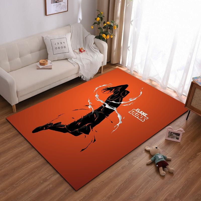 

Basketball Player Action Print Carpet Slam Dunk Theme, Orange Suitable for use as an anti-slip for living room bedroom sofas 40x60cm( 15x23in )