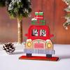 Wooden Christmas Advent Calendar Santa Claus Car Wooden Ornament Santa Calendar Ornaments  Desktop