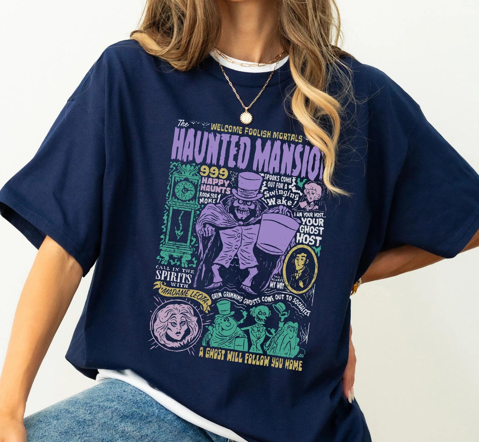 Retro Haunted Mansion Foolish Mortals Halloween Unisex Adult Kid Shirt 5924799 XL