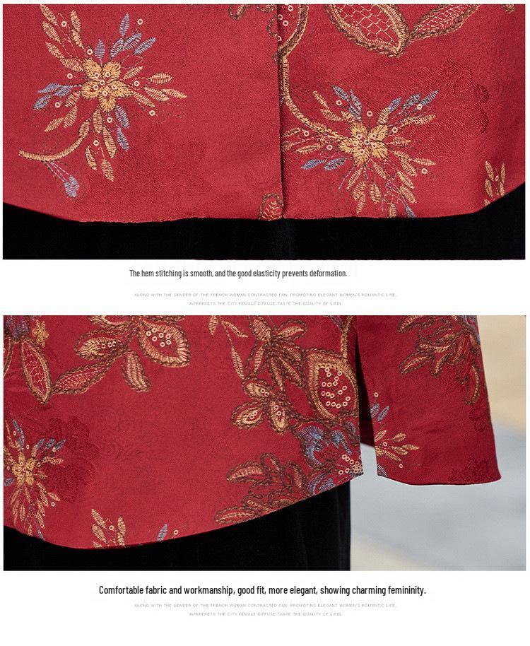 Mom's Spring Vest: Elegant Chinese-Style Outerwear for Middle-Aged Women - Perfect for Weddings and Banquets