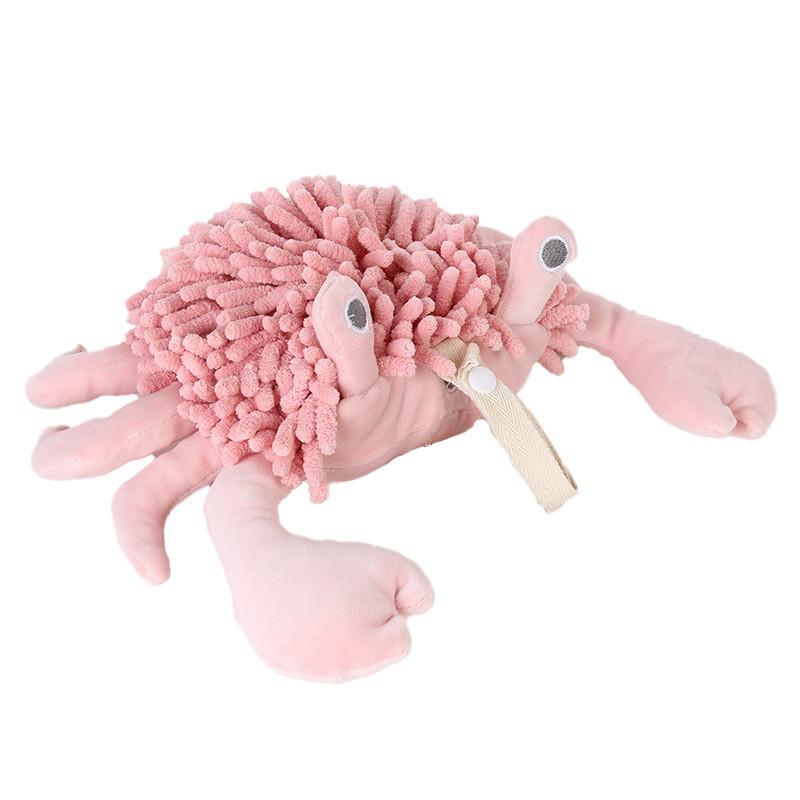 Cartoon Crab Plush Hand Towels With Absorbent Polyester Material For Kids And Home Use